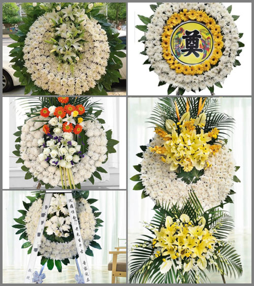 浙江省宁波奉化区莼湖镇南岙村花圈速递